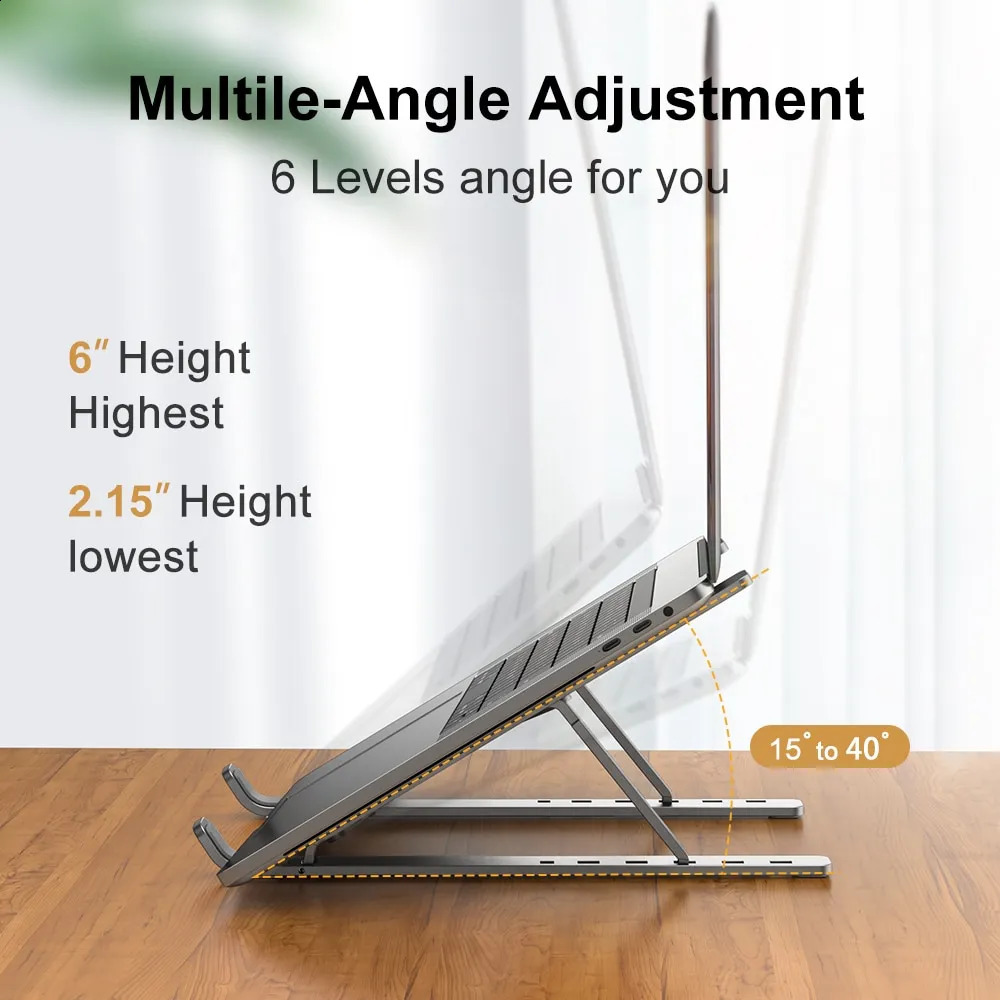 Tablet PC Stands Portable Laptop Stand Aluminium Notebook Wsparcie komputera Wspornik Air Pro Holder Akcesoria Składane okrążenie górna podstawa na PC 231109