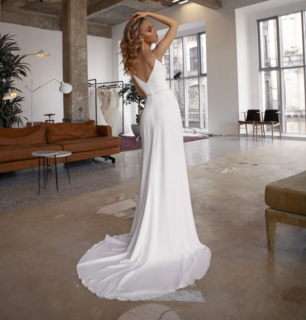 SoDigne robe de mariée sirène avec ceinture Sexy paillettes brillantes bretelles Spaghetti dos nu robe de mariée fendue robe de soirée de mariage