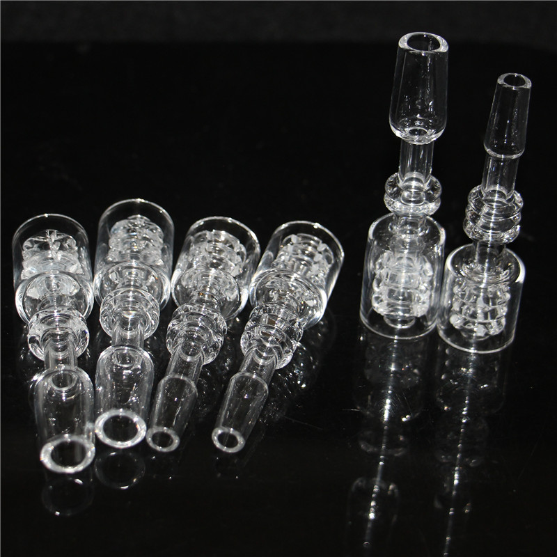 Rökningstillbehör Diamond Knot Quartz Domeless Nail Tips med 10/14 manlig gemensam kvarts banger naglar set röker bong dab rigg silikon nektar