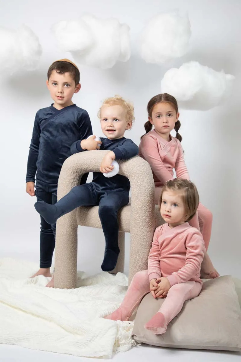 Bekleidungssets AS Baby-Set aus Velours, Kinder-Pyjama mit Stretch, 231109