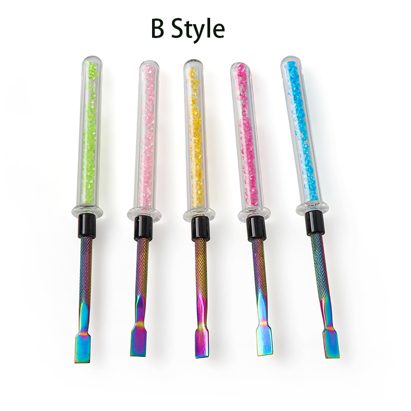 7 stili Fumatori colorati Strumenti dabber in vetro e acciaio inossidabile Vaporizzatore Dabber erbe secche Concentrato unghie Strumenti Daber Banger