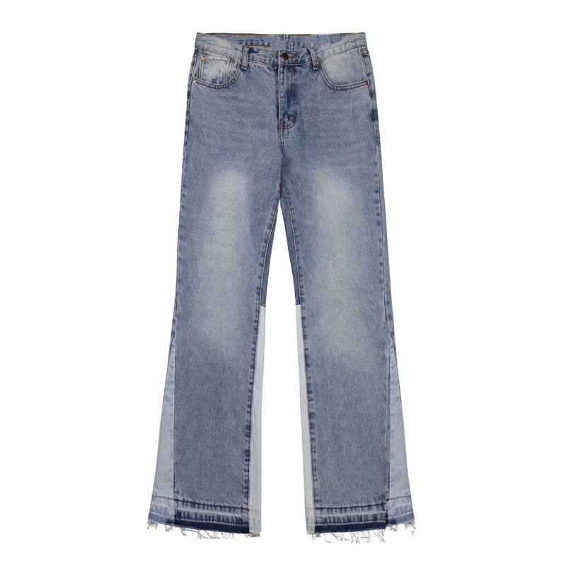 Jeans de créateur de luxe Pantalons à jambes larges de mode vintage Trou de vélo Pantalons décontractés extensibles Contraste de couleur Jeans patchwork Leggings pour hommes Pantalons extensibles taille S-XL