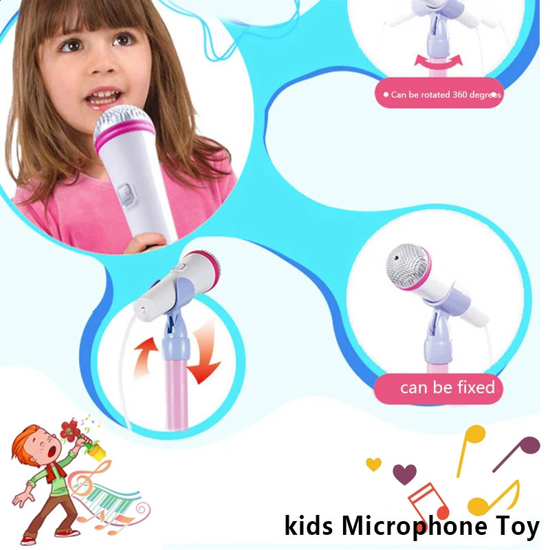 Teclados Piano Crianças Microfone com Stand Karaoke Song Machine Instrumento Musical Brinquedos Cérebro Treinamento Educacional Presente de Aniversário para Menina Menino 231109