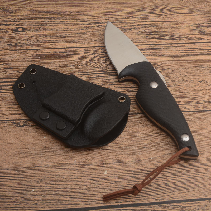 Nuovo arrivo G2378 Coltello dritto di sopravvivenza D2 Drop Point Lama con finitura satinata Full Tang G10 Maniglia Caccia di campeggio esterna Coltelli a lama fissa con Kydex