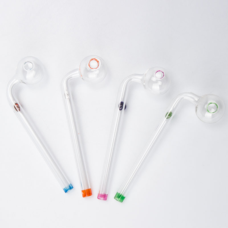 CSYC Y062 Glazen pijpen Pyrex gebogen originele olieverbrander rookpijplengte 14 cm Clear Quality buis handgemaakt voor waxwaterbong