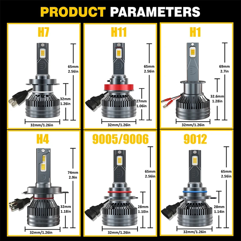 Farol de carro de alta potência, 320w, 10000lm, h7, h4, h11, h1, h8, h9, hb4, hb3, 9005, 9006, 9012, lâmpada turbo, 4300k, 6000k, 8000k, faróis de carro