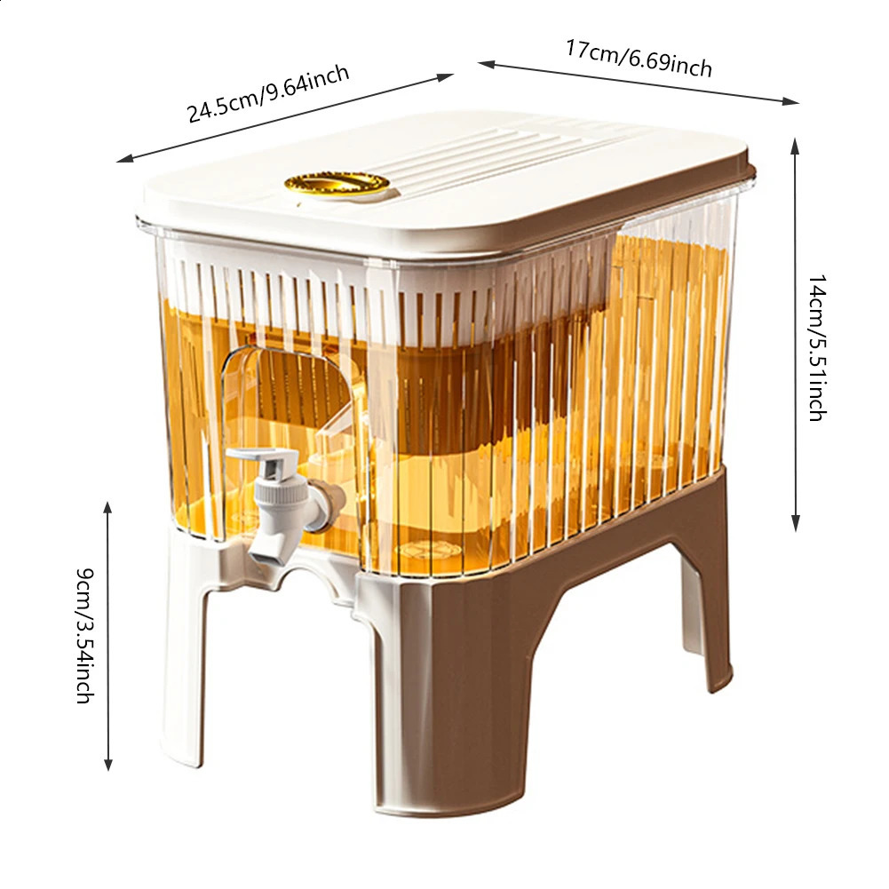 Bouteilles d'eau Distributeur de boissons pour réfrigérateur 5L Pichet à jus de bouilloire froide portable de grande capacité avec robinet pour les fêtes et un usage quotidien 231109