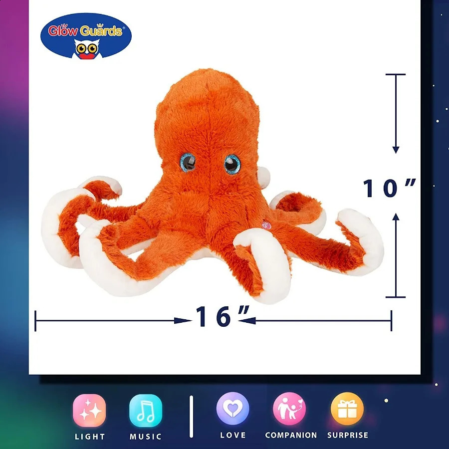 Plush Light - Up toys 41cm Light-up Octopus LED Plush Doll Stuffed Animals Soft Plush Toy Glow in Dark Red Animals Birthday Gifts for Girls Kid 231109