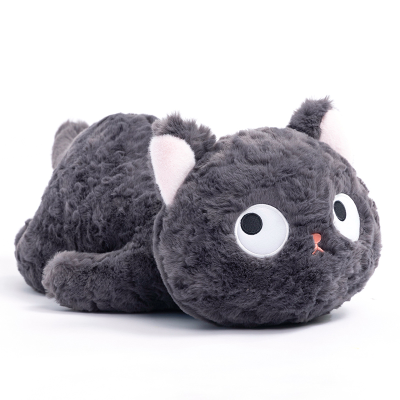 3 Styles Poilu Gros Chat Noir En Peluche Animaux En Peluche Jouet Réaliste Grands Yeux Chat Poupée Pour Garçons Et Filles Enfants Cadeau D'anniversaire De Noël