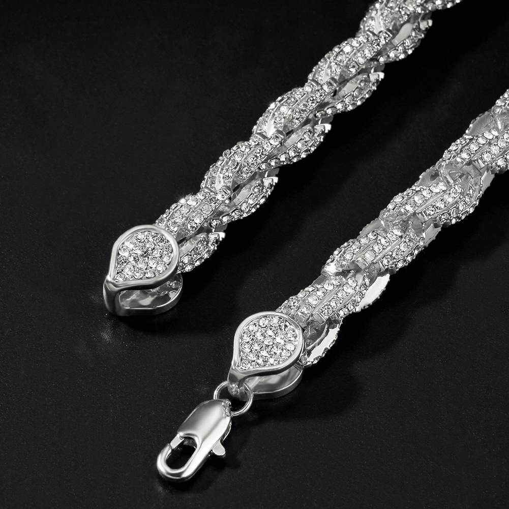 Joyería de diseño, joyería personalizada de moissanita de Hip Hop, pulsera clásica, cadenas de cuerda de plata de ley 925 para hombres y mujeres