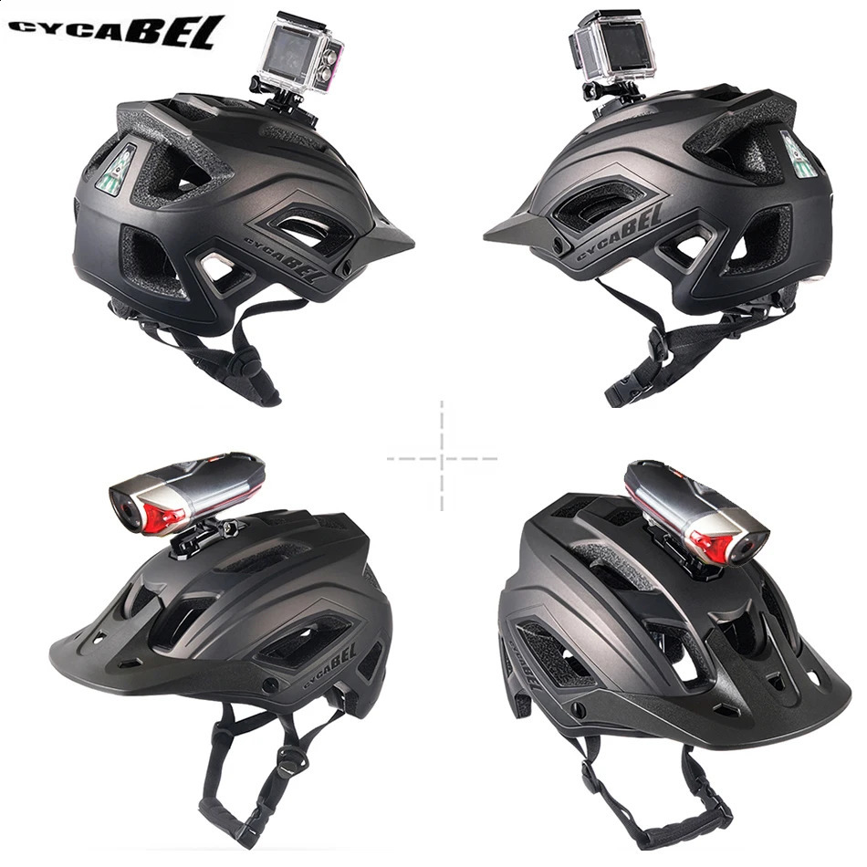 Capacetes de escalada CYCABEL Homens MTB Bicicleta Capacete Bicicleta Com Segurança Cap Ultra Leve Mountain Road Ciclismo Esportes Equitação com Luz LED 231109