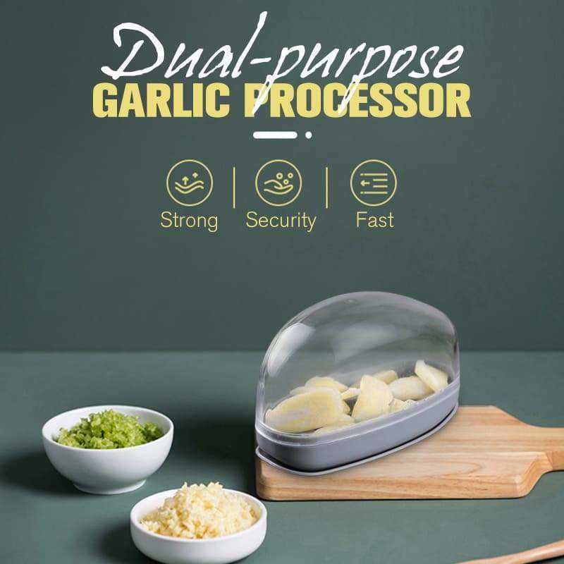 New Dual-purpose Garlic Processor Steinless Steel Garlic Press and Slicer Portable Mini Garlic Crusher Chopper Kitchen Utensils