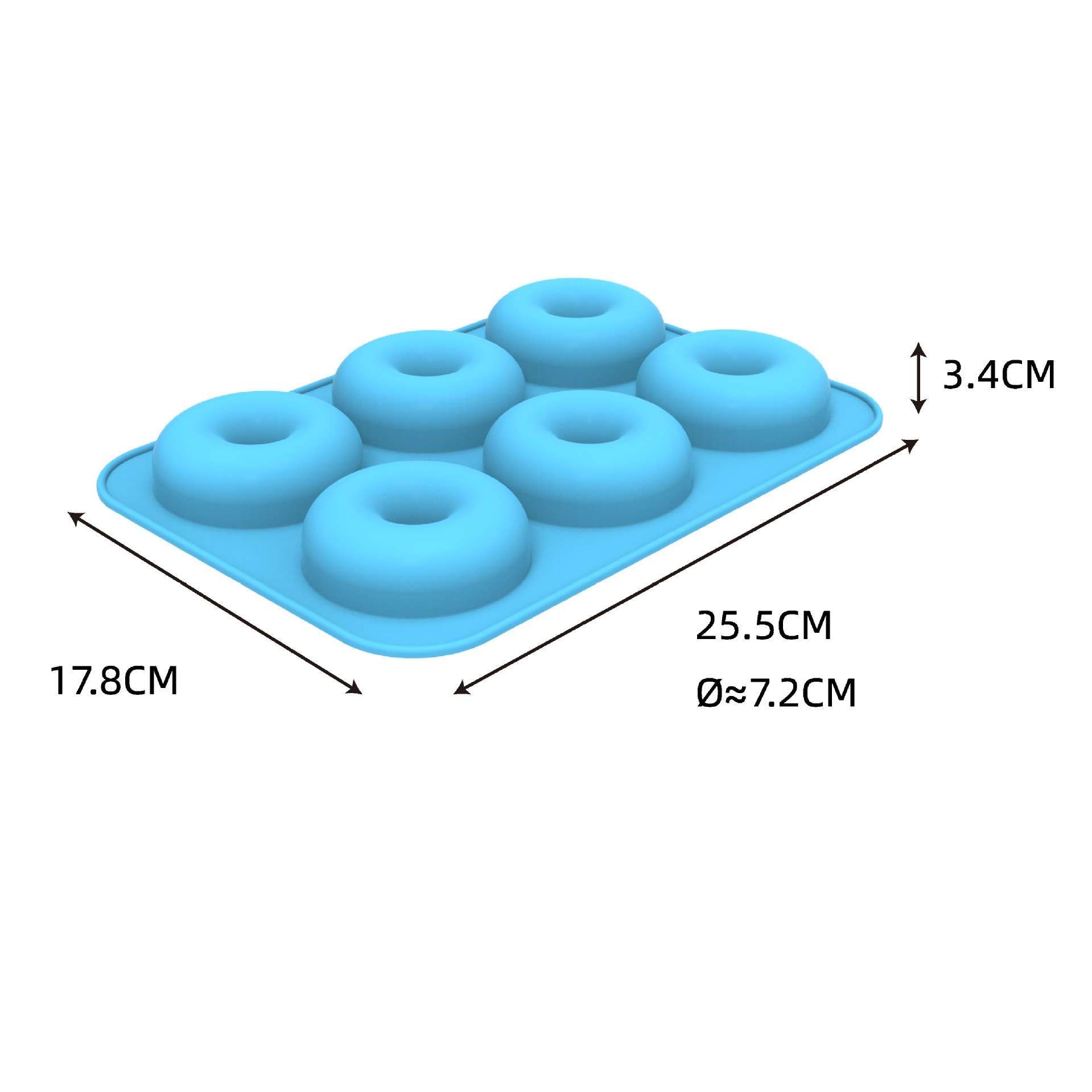 Molde de silicone 3d para bolo com 6 buracos, molde antiaderente para bagel, massa, muffins, chocolate, donuts, ferramenta de acessórios de cozinha c13