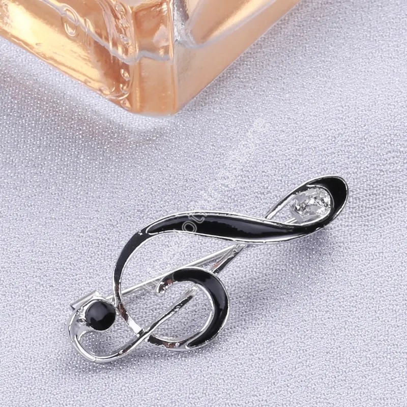 Creative Musical Note Brooch Alloy Dripping Oil Suit Shirt Pins Men Women Brooches Jewelry Accessories Gift