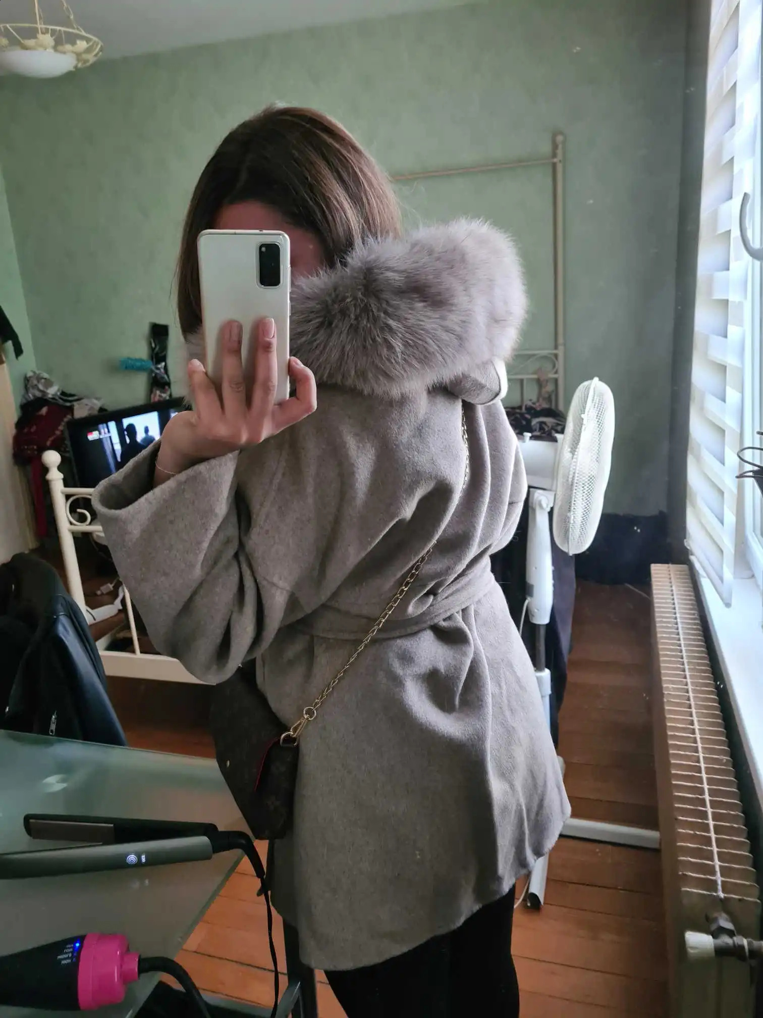 Women's Fur Faux OFTBUY Oversize Loose Cashmere Wool Blends Real Coat Winter Jacket Women Natural Collar Hood Outerwear Belt 231109