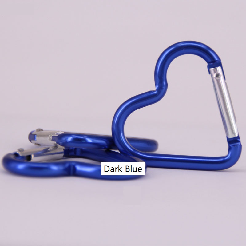 Heart-shaped Aluminum Alloy Carabiner snap gate carabiners Key Chain Clip Outdoor Camping Keychain Hook Water Bottle Hanging Travel Kit Buckle Colorful Key rings