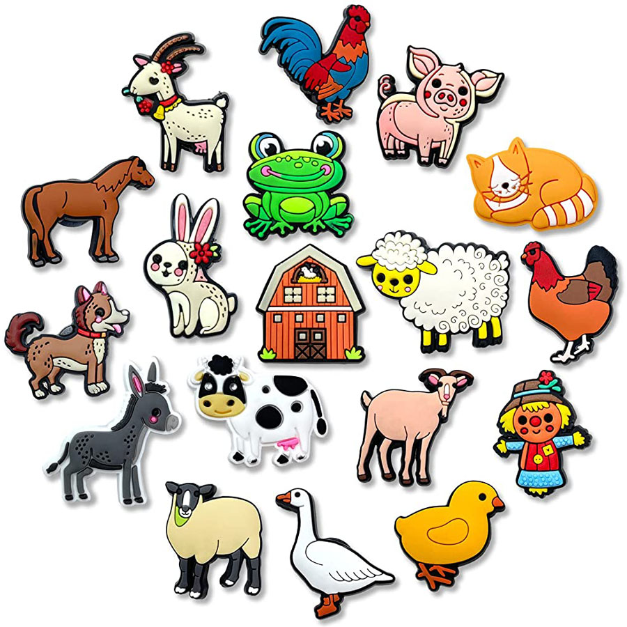 mad fish humming bird deer goat hunt etc animal cute cartoon shoe charms or flat pins for crok backpack etc