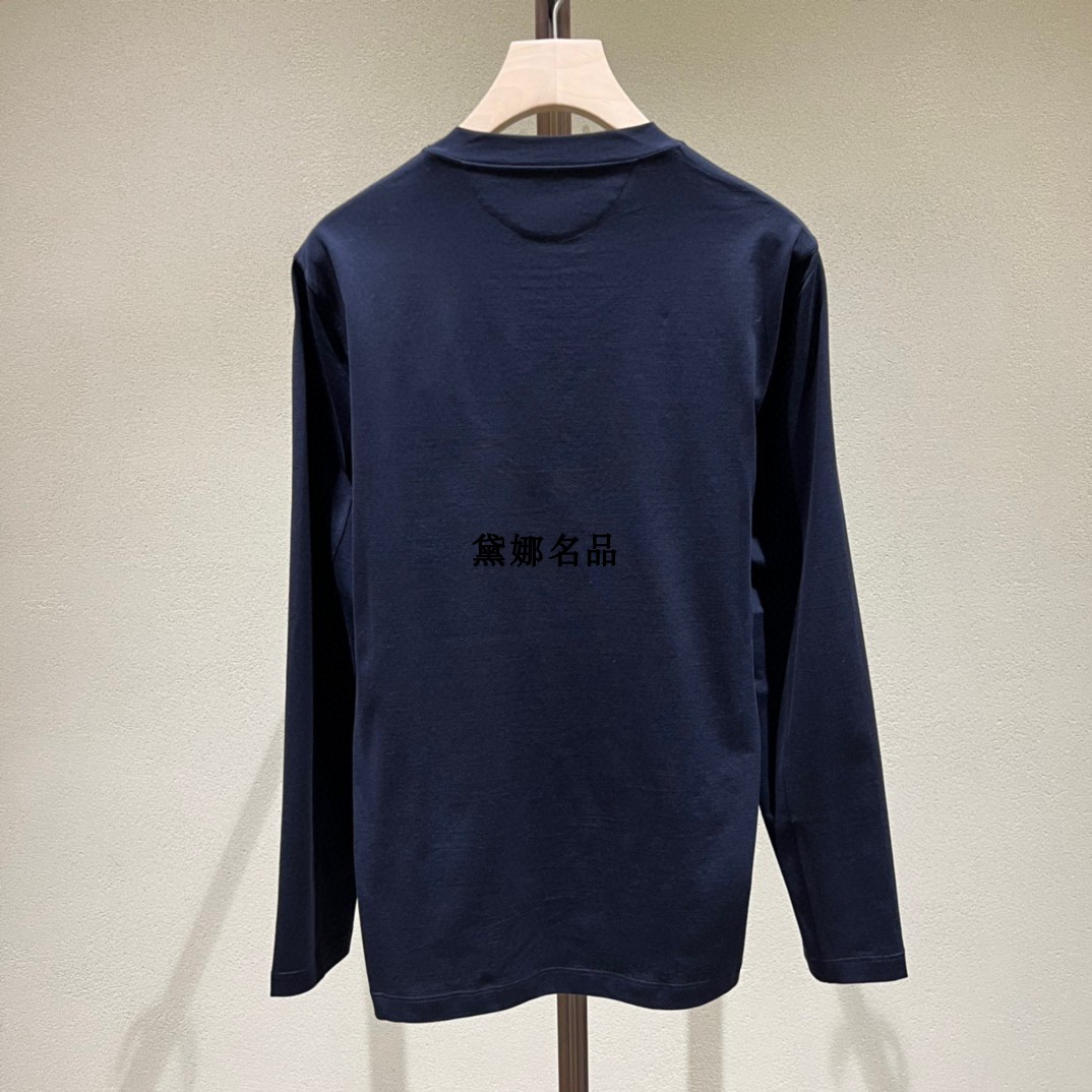 Designer Mens T Shirts Brunello Spring and Summer Cotton Long Sleeve Shirt