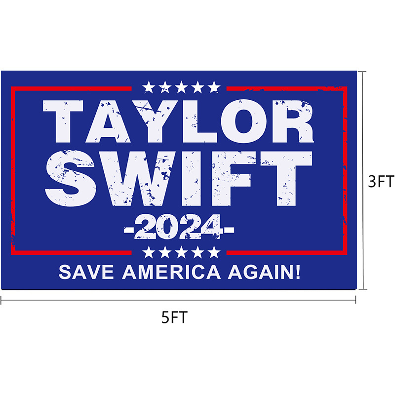 Drapeau de l'élection du président américain en polyester, bannière bleue et noire, drapeaux de vote des États-Unis, Kanye Trump Taylor, 90x150cm, 2024