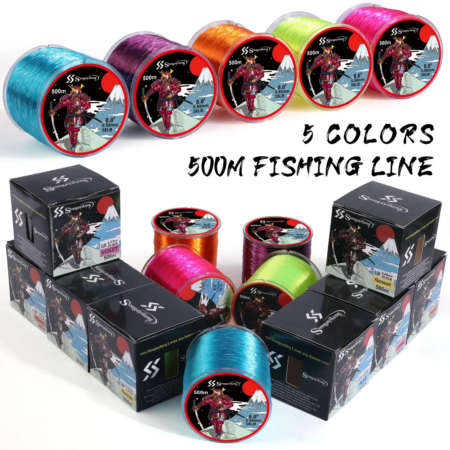 ブレードラインSougayilang 500m JapanNylon Fishing 7 38lb 0.14mm 0.5mm超強力オカルボンモノフィラメントグッズ231109