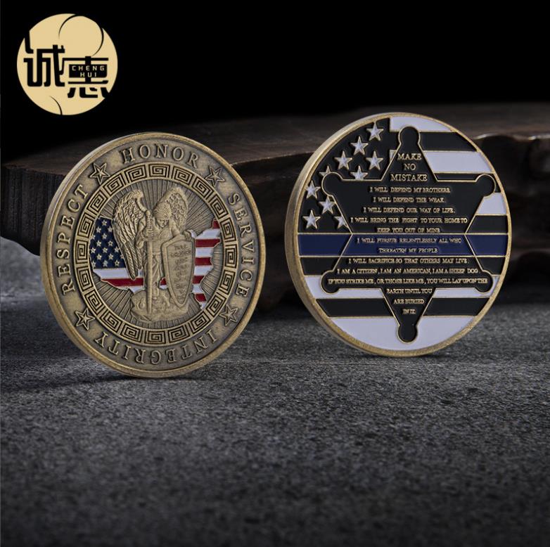 Arts and Crafts American military commemorative coin paint imitation antique coin commemorative coin of the Year of the Dog