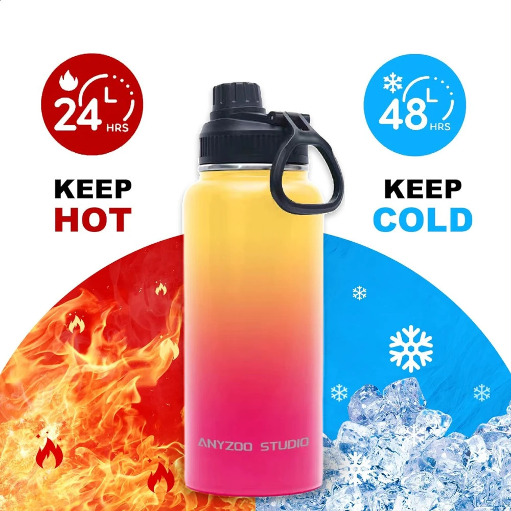 Tassen 32oz Thermosflasche Outdoor-Vakuumflaschen Edelstahl Sport Wasser kalt halten auslaufsicher Camping 231109