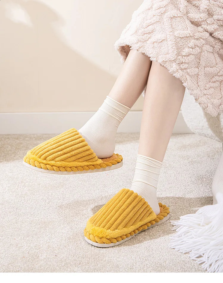 Slippers Men's Slippers Women's Home Cotton Slippers Shoes Autumn and Winter Men's and Women's Warm Cotton Slippers Couple Home Fluffy Sl 231109