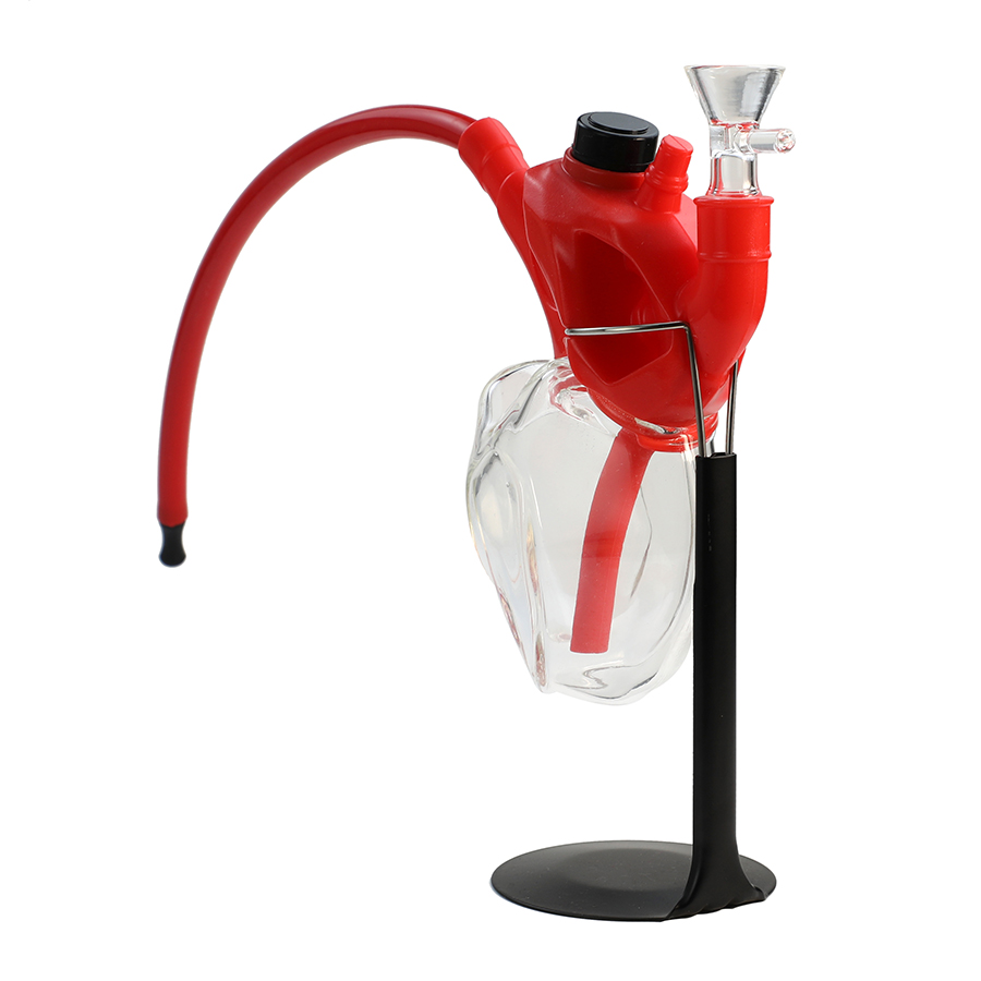 Rökande rör YHSWE Hjärtformad vattenpipa Bong Bubbler Silikon Rökvax Joint Dab Rig