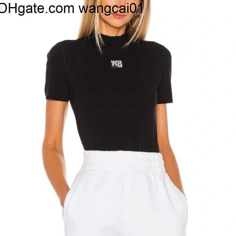 

men's t-shirts 22aw wang fashion design stand collar tterss knitted short seve tight bottomed t-shirt 410 3, White