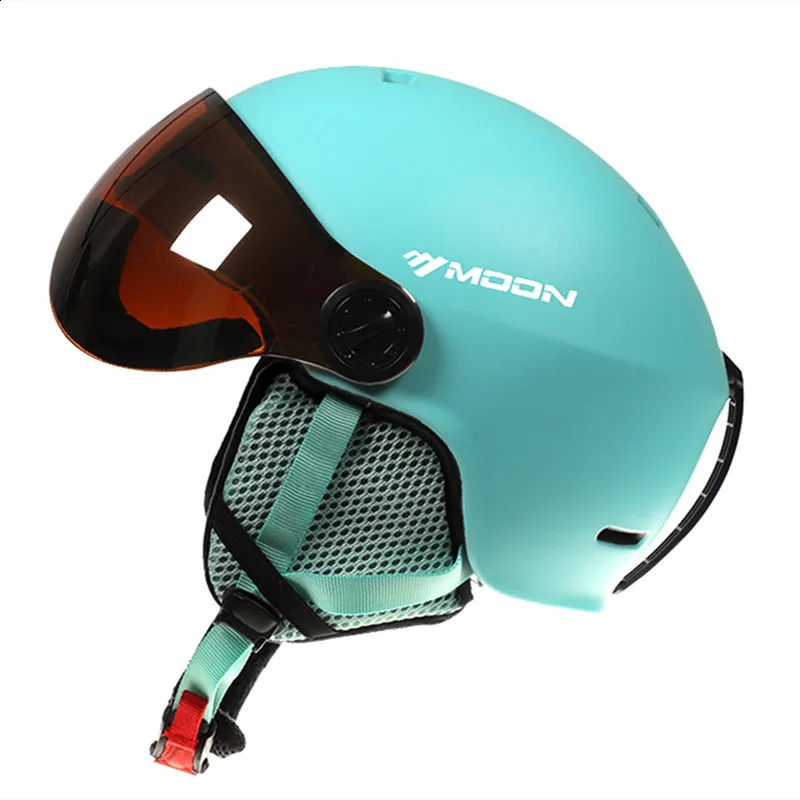 スキーヘルメットは、統合的に成形されたゴーグルPCとEPS高品質の屋外スポーツスキースノーボードとスケートボードを備えたムーンスキーヘルメットをムーンスキーするヘルメット231109