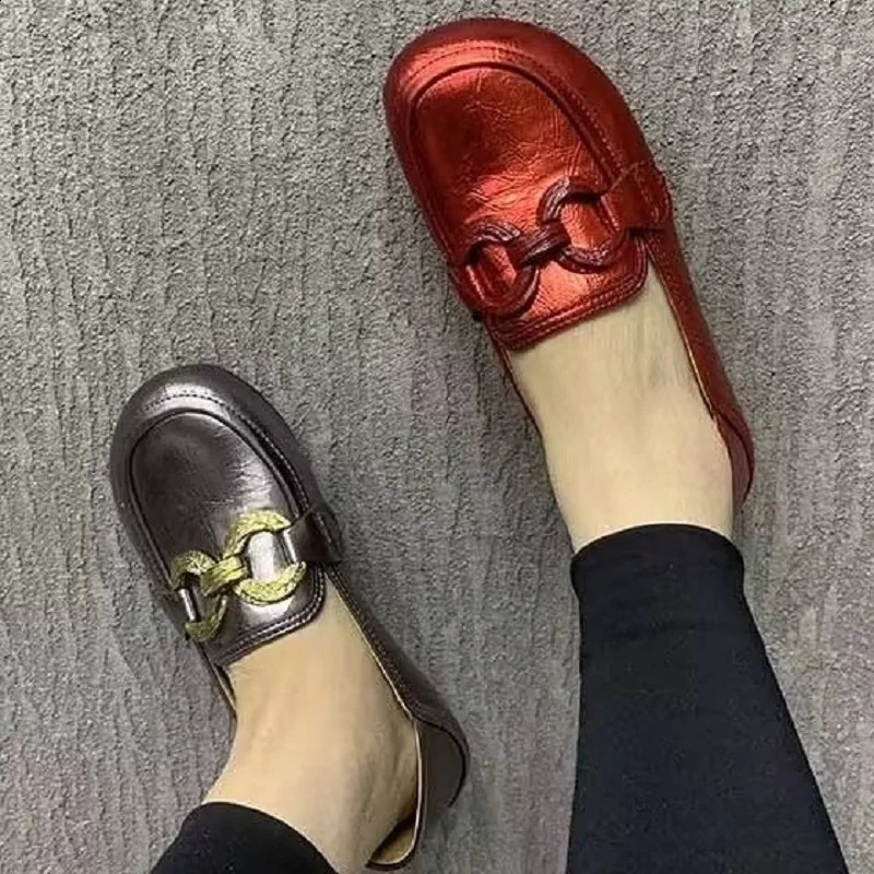 Sapatos sociais Os sapatos casuais coreanos estão na moda e podem ser usados duas vezes. As mulheres podem usar salto baixo, corte baixo, bico redondo, corte raso, solteiro 231110