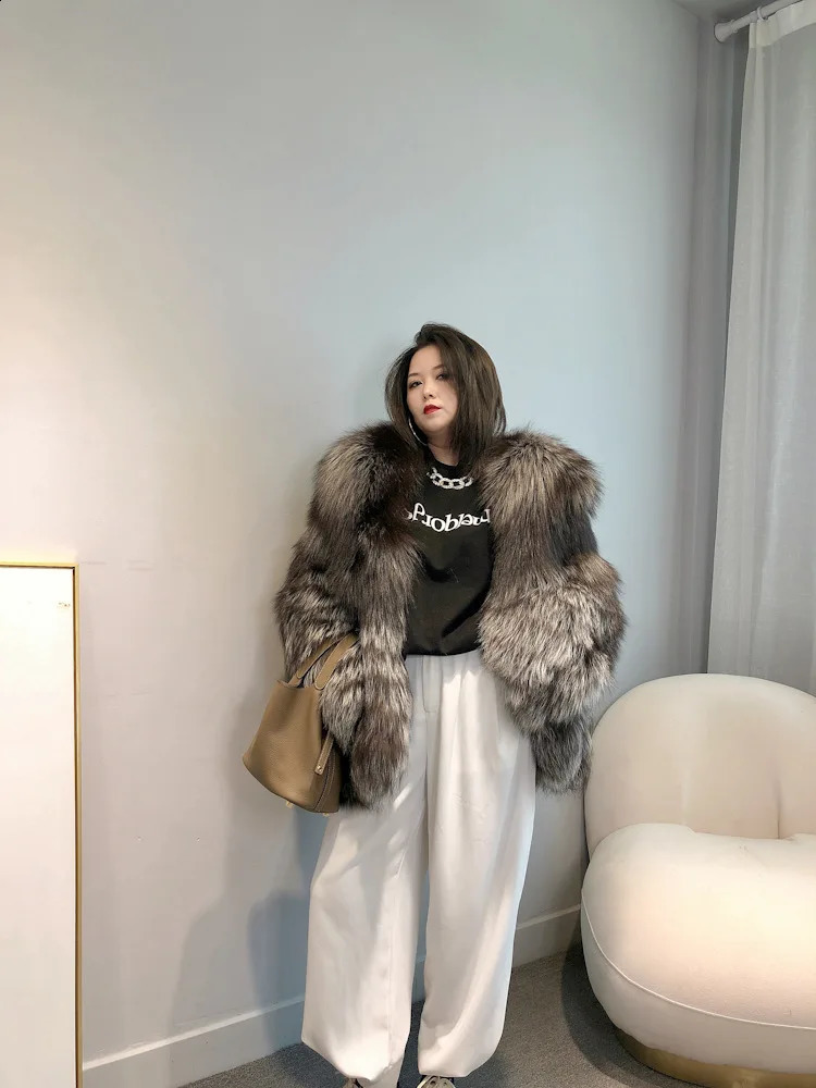 Women's Fur Faux Fur Fangtai 2023 Natural Real Fox Fur Coat Women Fur Coat Winter Warm Luxury Plus Size Jackets Clothing Female Vest 231110