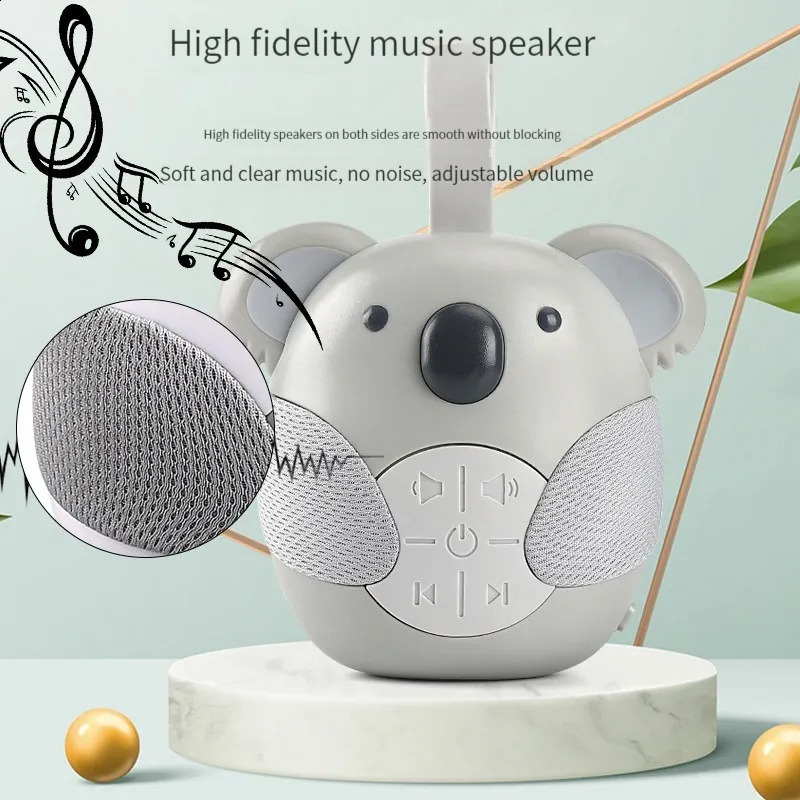 Electric RC Animals Portable White Noise Machine Baby Soother med 5 lätt musik för småbarn Timed Stäng sömnljud 231109