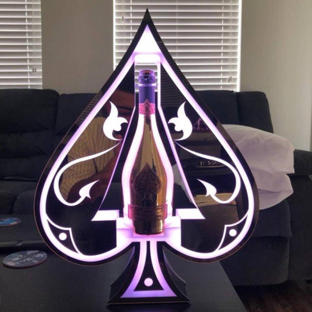 Party Wiederaufladbare Farbe Blinkendes Armand de Brignac Champagner Glorifier Display LED Ace of Spade VIP Bottle Presenter für Nachtclub