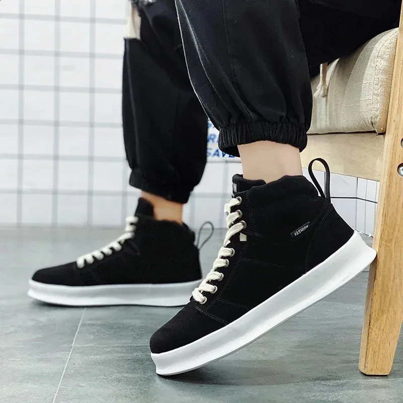 Dress Shoes Sneakers Men Flat Platform Shoes Fashion Breathable Thick Bottom Running Casual High Top Shoes Ladies 231109