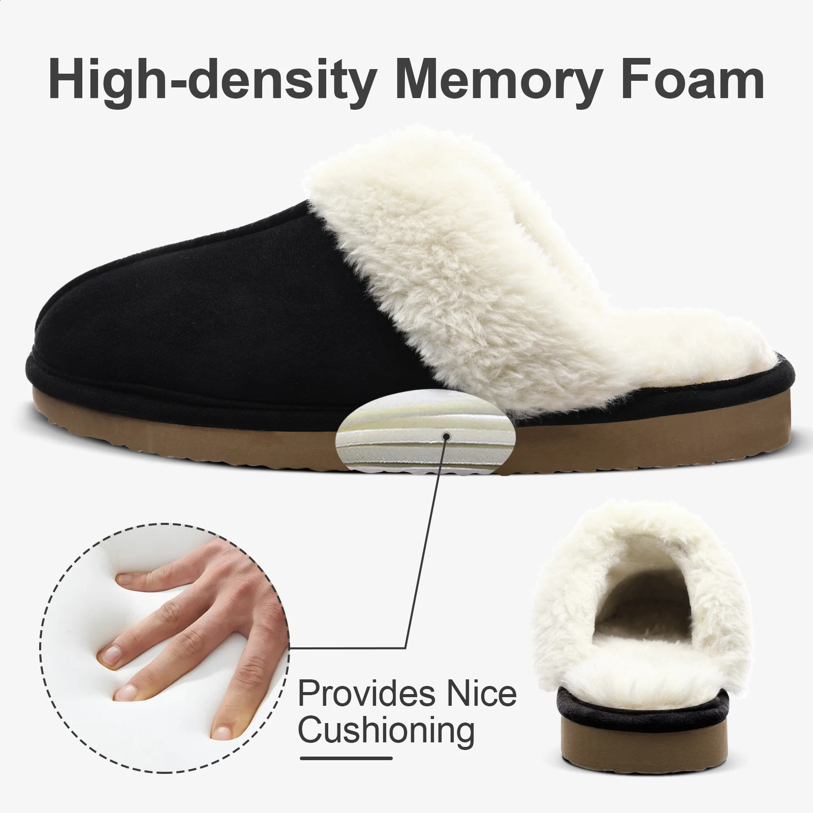 Slippers Shevalues Home Fur Slippers Women Winter House Shoes Warm Short Plush Slippers Fashion Fluffy Suede Memory Foam Fuzzy Slippers 231109