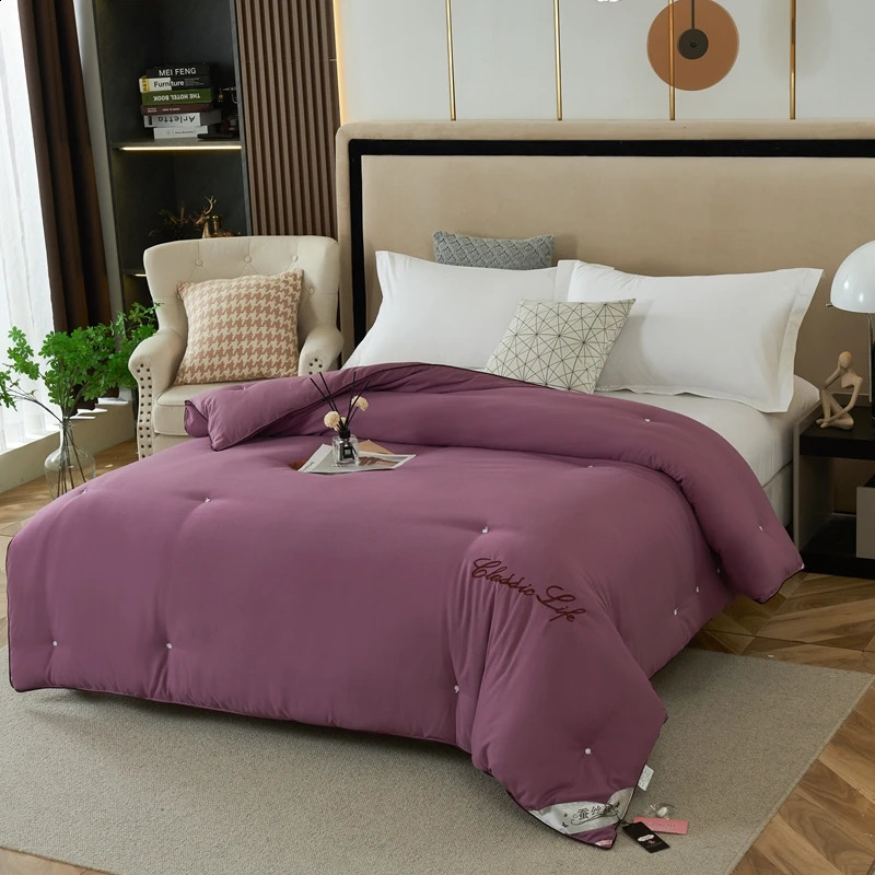 Beddengoedsets 100% natuurlijke moerbeizijde Dekbed Luxe Queen Kingsize dekbed Zomer Winter Dikke deken Quilt Eenpersoonspaar Beddengoedvuller 231110