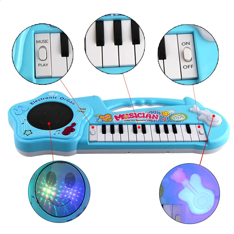 Tastiere Pianoforte Giocattolo musicale Suono Keyborad Electic Lampeggiante Strumento musicale Sviluppo Primi giocattoli educativi bambini Bambini 231109