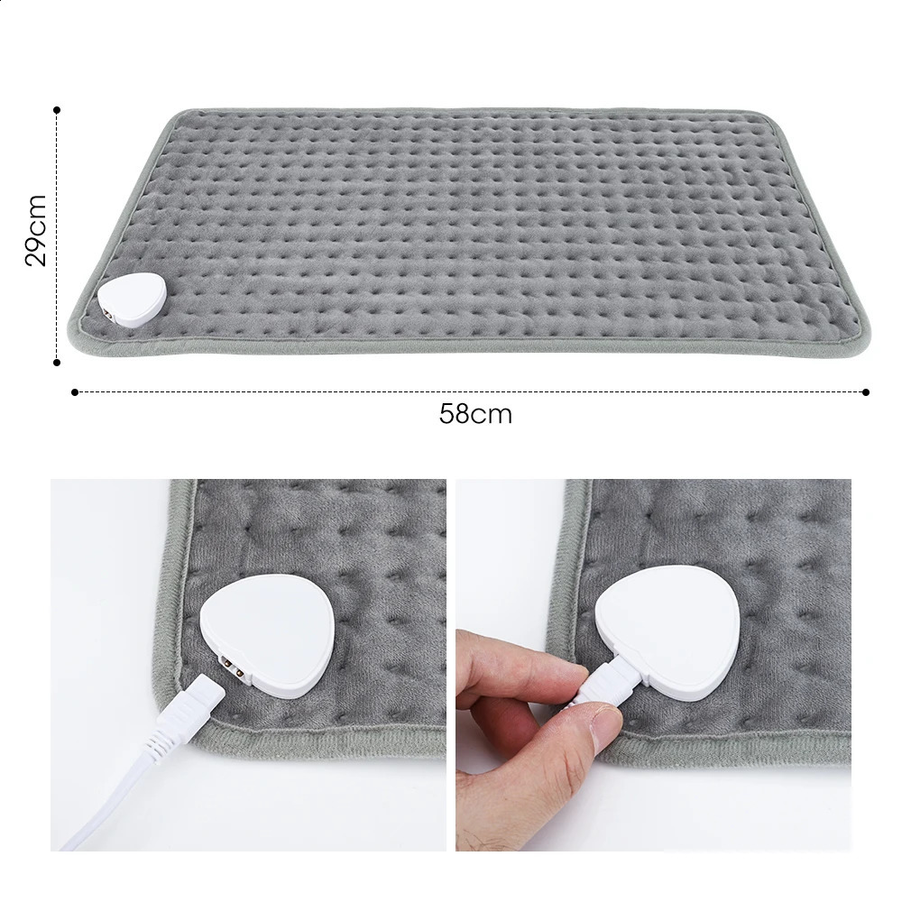 Elektrische deken 30*59cm Elektrisch verwarmingskussen Waterdicht Winterverwarming Buik Schouder Rugpijn Verlichting Fysiotherapie Deken Warme Mat Slaapbank 231110