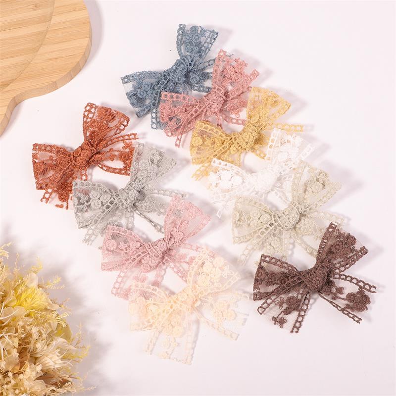 Baby Girl Handmade Lace Hair Clips Bows Hairpin Children Hair Accessories Cute Spring Kids Hairpins Princess Barrette Hairgrip