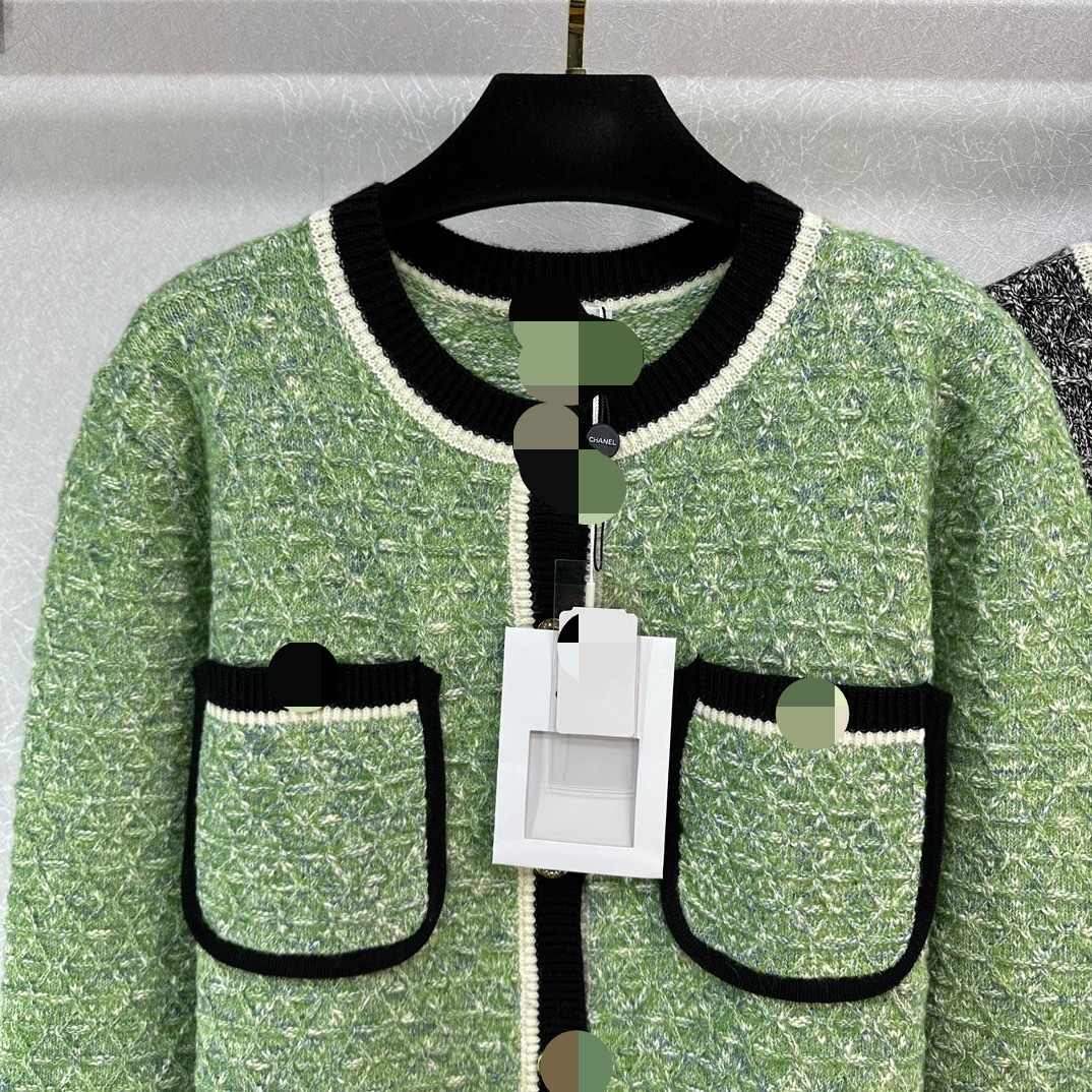 1103 2023 Autunno Marca stesso stile maglione manica lunga girocollo cardigan grigio verde abbigliamento donna alta qualità donna weilanQ325