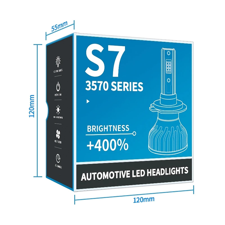 Ampoules de phares de voiture MINI S7 H4, H7 H11 9005 H1 9005 HB4 HB3 6000K 9012 HIR2 12V, ampoule de phare automobile 25W