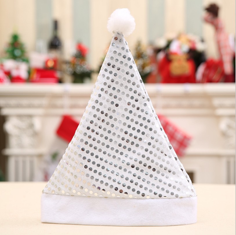 28*36cm Sequin Xmas Hat Santa Christmas Adult Hat Xmas Party Supplies Christmas Decoration C07