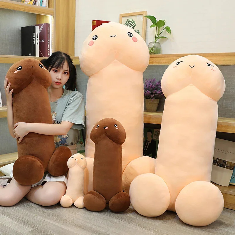 Peluş Bebekler Büyük Boyut Hile Penis Yumuşak Simülasyon Boy Dick Plushie Gerçek Hayat Yastığı Seksi Sarılma Kız Giriş Hediyesi 231109