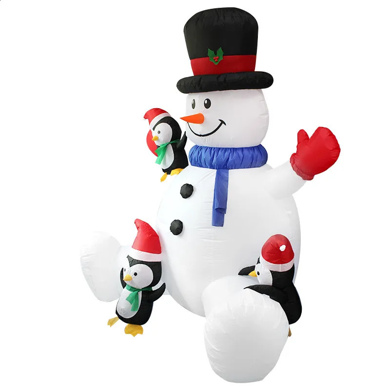 Decorações de Natal Boneco de neve inflável de Natal Arhat empilhado com luzes LED Festa ao ar livre Decoração de Natal para casa Jardim Quintal Adereços 231109