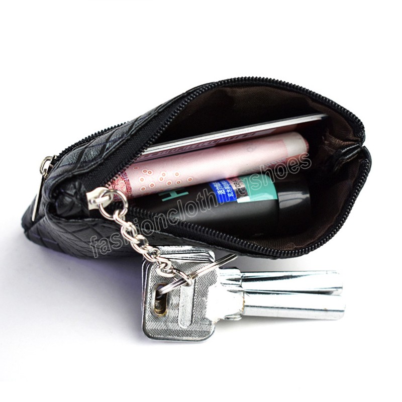Modemönster PU -lädermynt Purse Mini Change Purses Women's Plånböcker Korthållare Dragkedja Pouch Key Pocket Case
