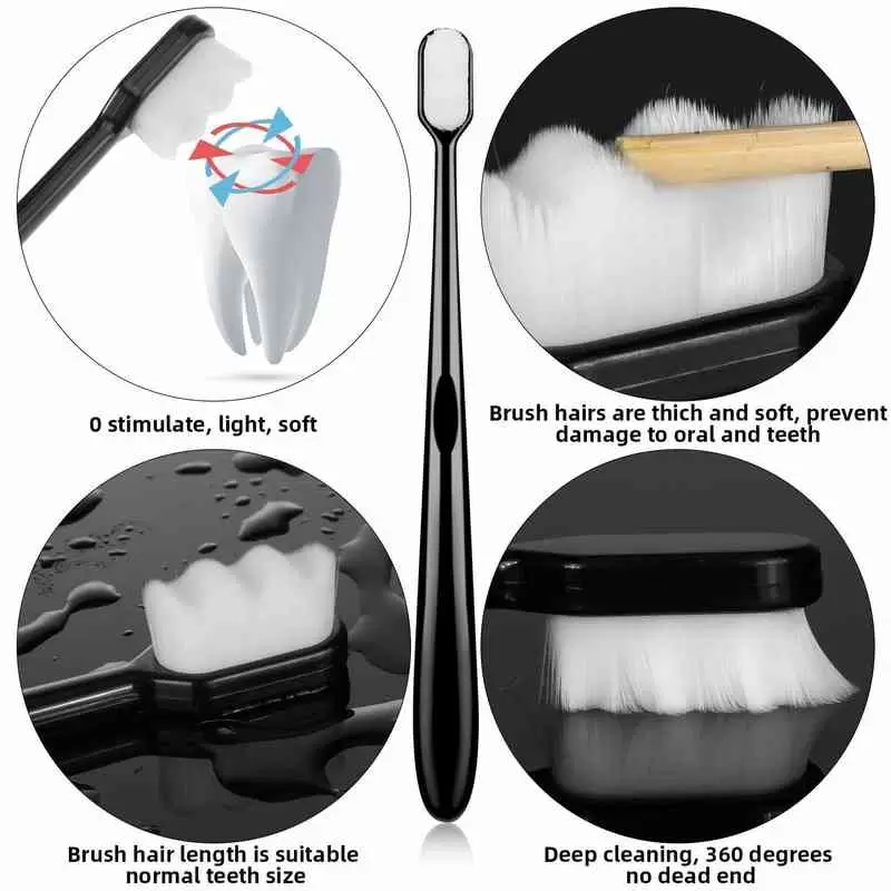 Manual Soft Toothbrush Micro Nano Bristles 20000 Brush for Teeth Oral Gum Recession Adults Kids Child