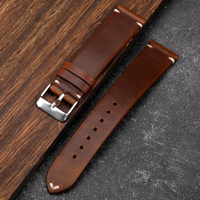 Titta på band Cow Leather Watchband 18mm 19mm 20mm 21mm 22mm Vintage Leather Men Kvinnor Byte Thin Armband Strap Band Watch Accessories 231108