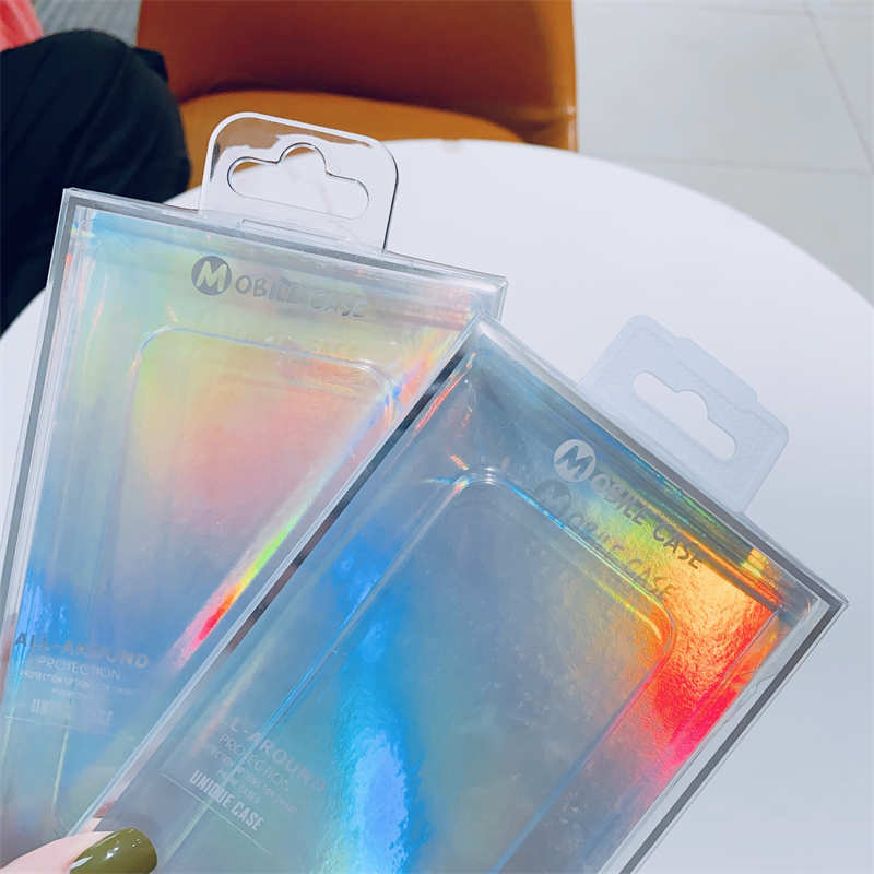 Universal PET Mobile Phone Case Plastic Retail Laser Packages Box All-Around Protection With Hook For iPhone 15 14 13 12 11 Plus Pro Max Mini Xr X Xs Samsung Note 20 Huawei