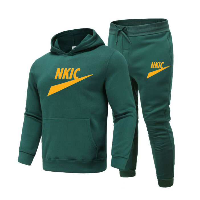 Spring New Men Tracksuits Brand Letter Print Fashion Sets Casual Pullover Tracksuit Hoodies Sweatshirts Plus Fleece Warm